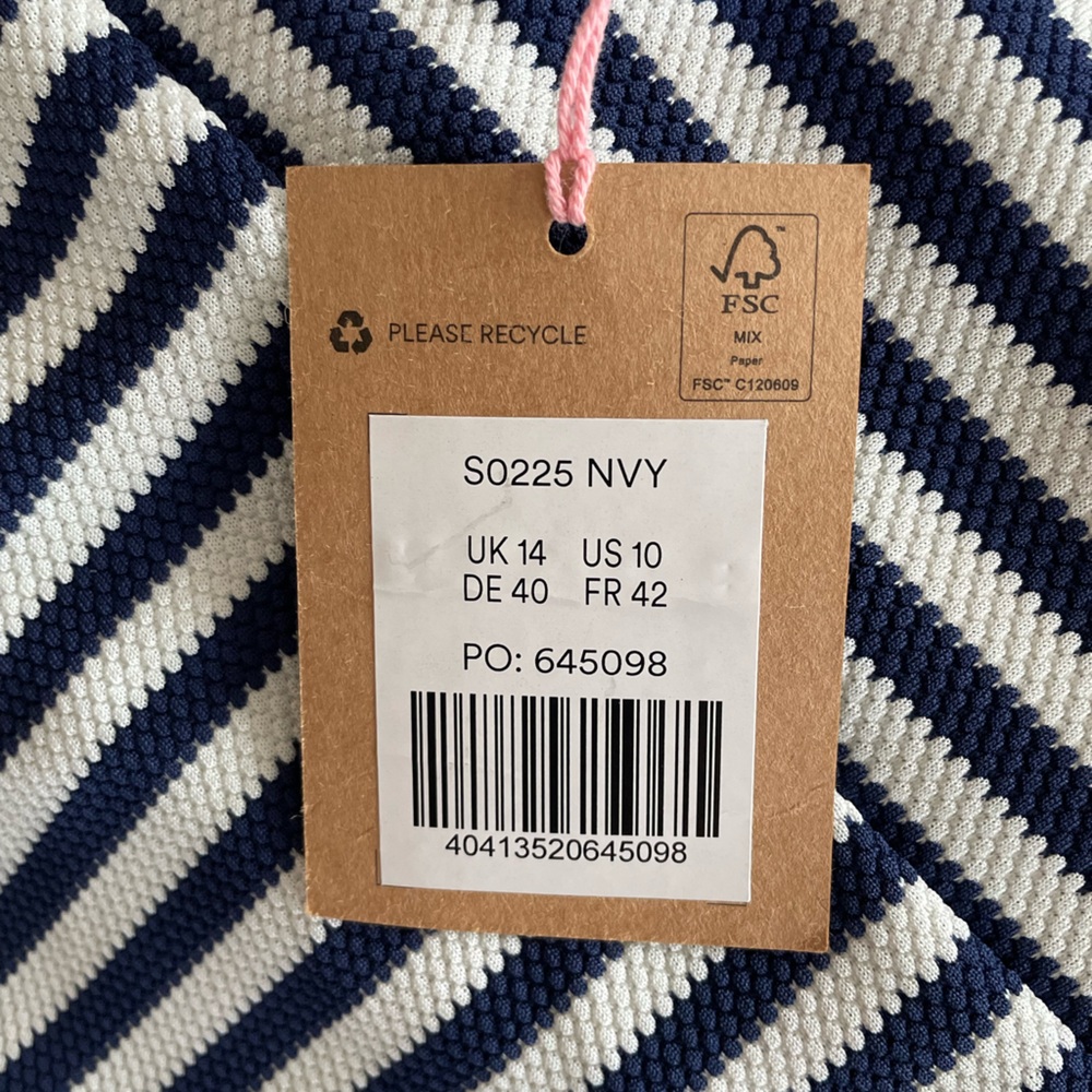 Boden Navy & White Vertical Stripe One-Piece Swimsuit - Picture 15 of 15